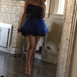 Bebe mesh sheer tulle a line blue mini skirt